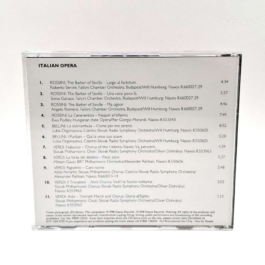 Verdi, Rossini, Bellini - Italian Opera (CD) - nuotraukos Nr. 2