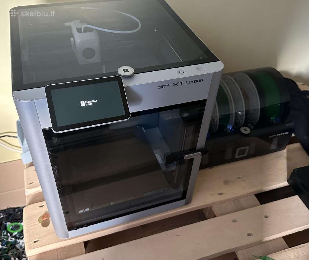 3D printeris Bambu X1c Ams + Sunlu s4 380h priedai
