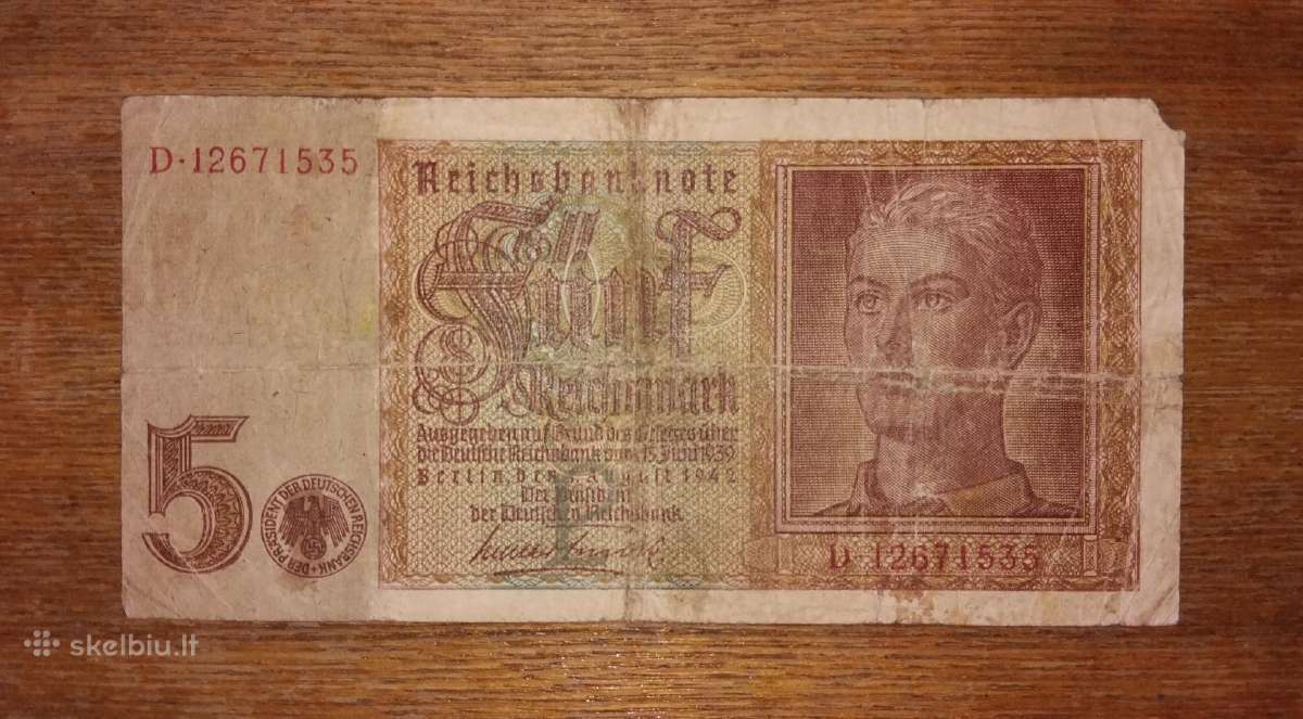 Vokietijos 5 reichsmark banknotas