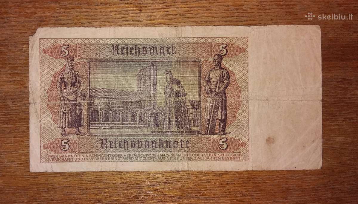 Vokietijos 5 reichsmark banknotas - nuotraukos Nr. 2