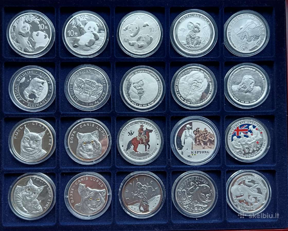 1 Oz 999 prabos kolekcinės investicinės monetos