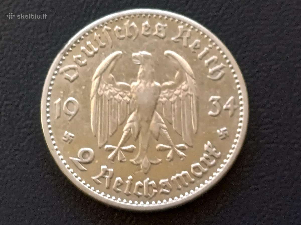 2 markes 1934 A m. Sidabras - nuotraukos Nr. 2