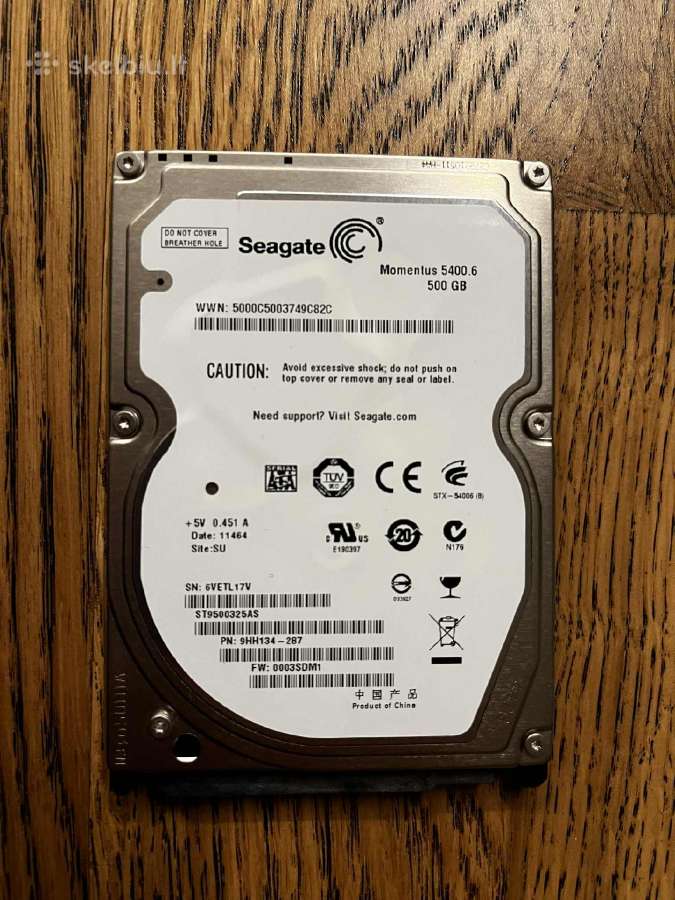 Seagate Momentus 5400.6 500gb (modelis St9500325as - nuotraukos Nr. 2