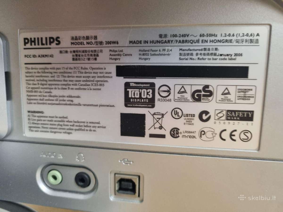 Monitorius Brilliance Philips 200w6 , 51 cm (20") - nuotraukos Nr. 10