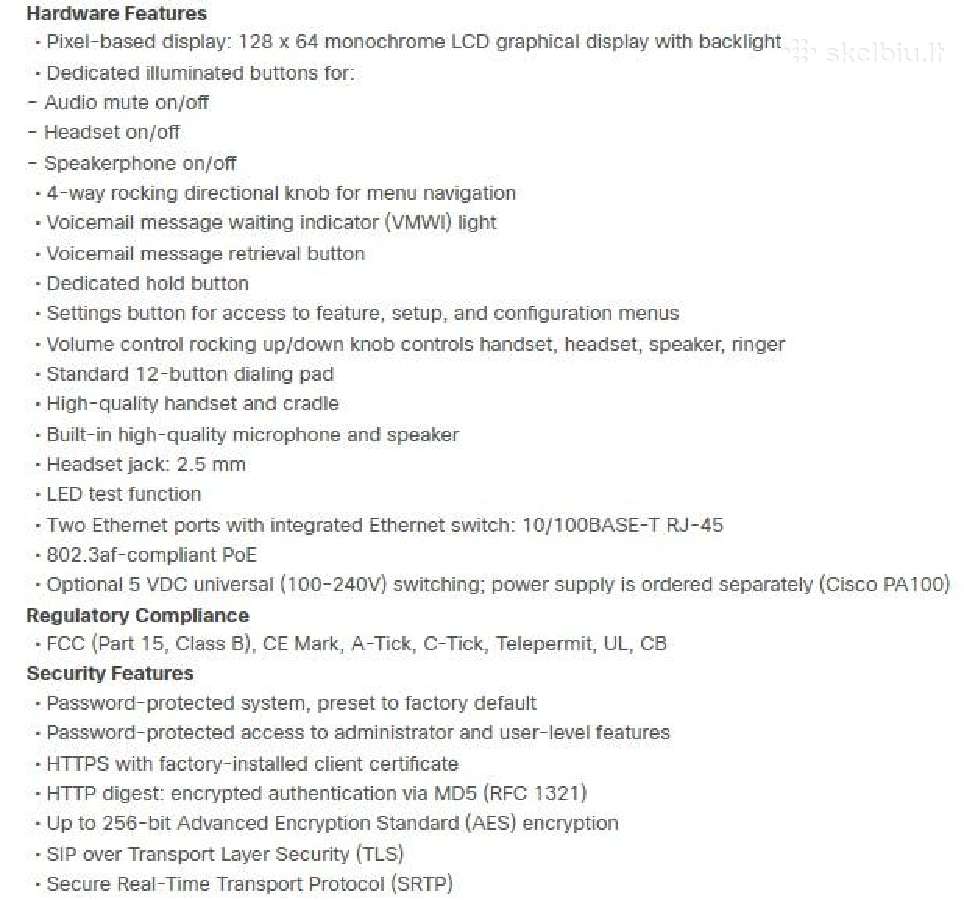 Ip telefonas "Cisco Spa 502g" su 1 linija - nuotraukos Nr. 6