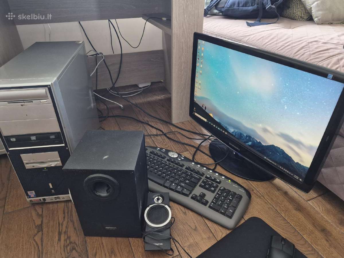 Parduodu kompiuterį su monitorium, klaviatūra ir k