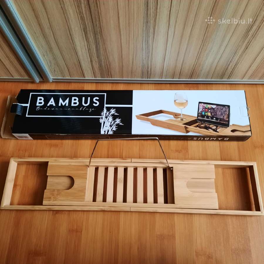 Bambukinis išskleidžiamas padėklas
