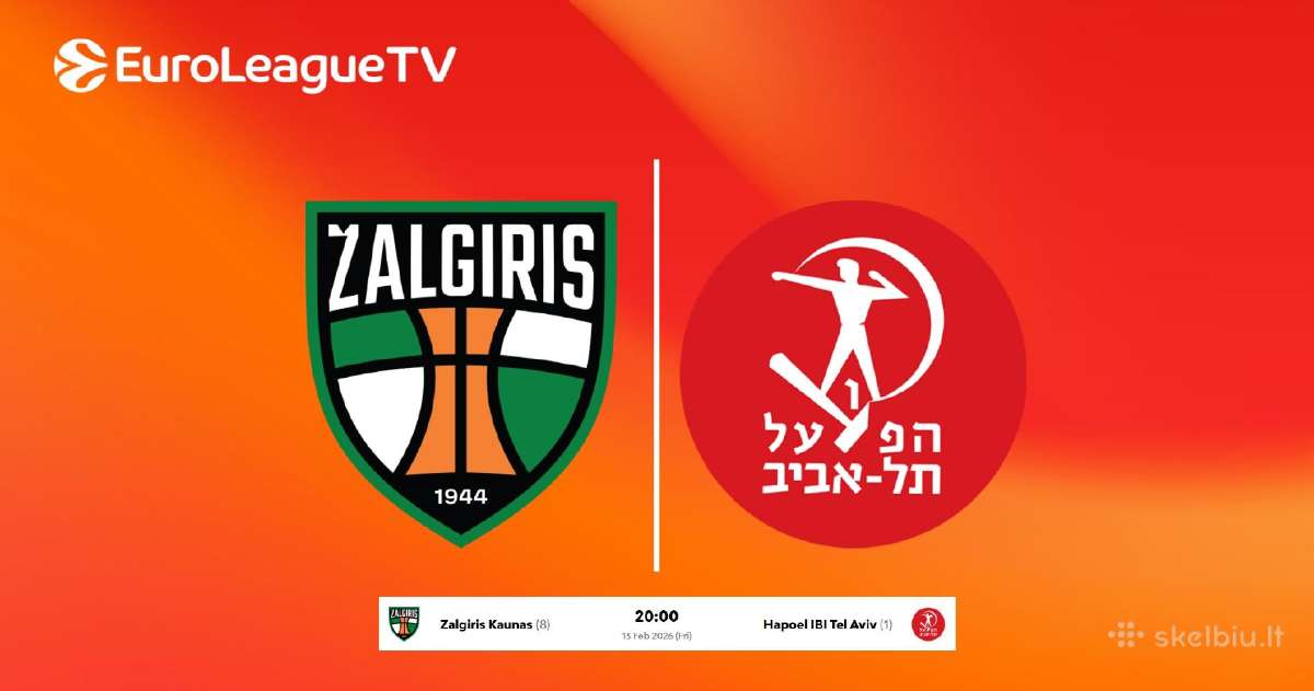 2 bilietai į Žalgiris-hapoel vasario 13 d. po 60 €