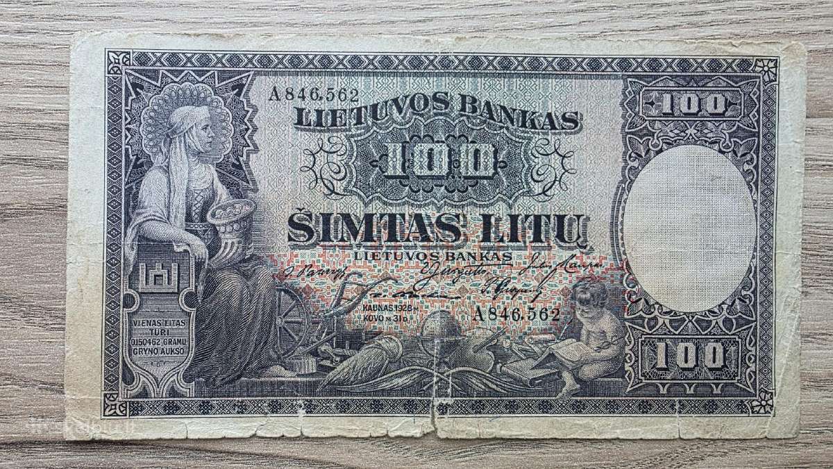 1928 metų 100 litų smetoniškas