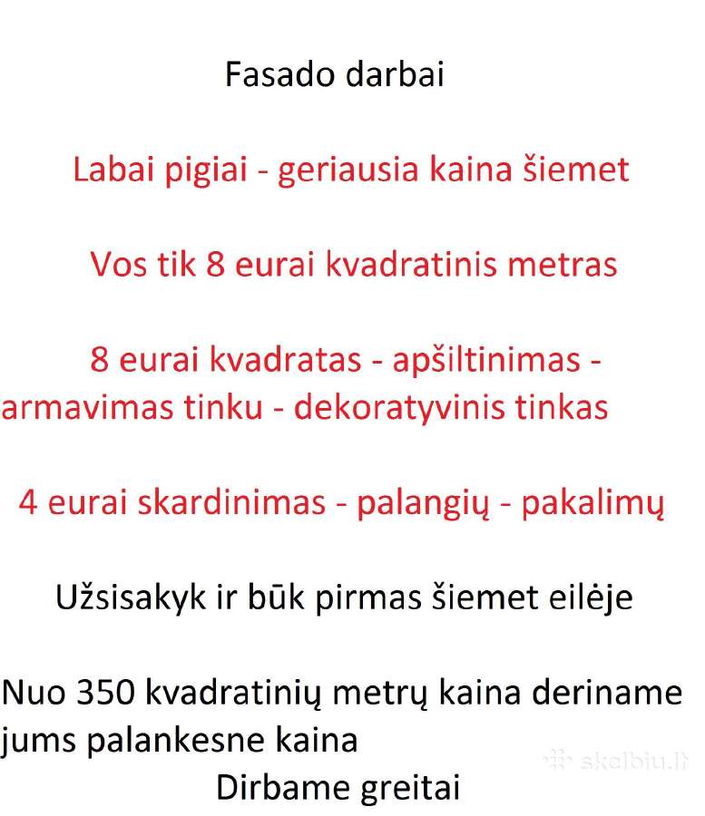 Fasado medžiagos