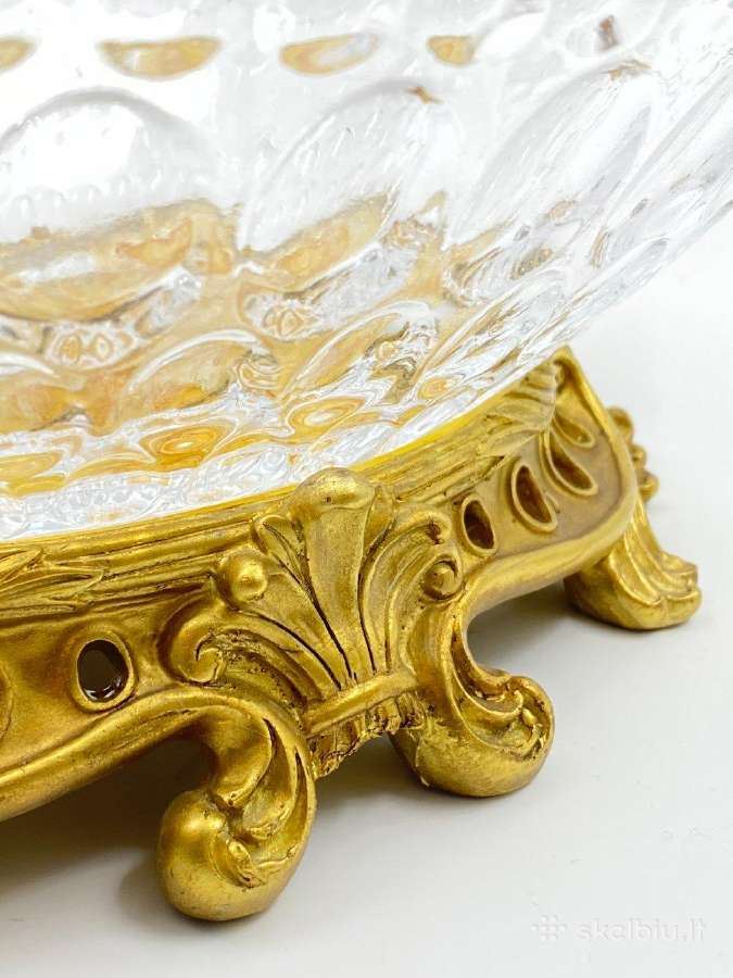 Stiklinis indas su aukso spalvos detalėmis - nuotraukos Nr. 9