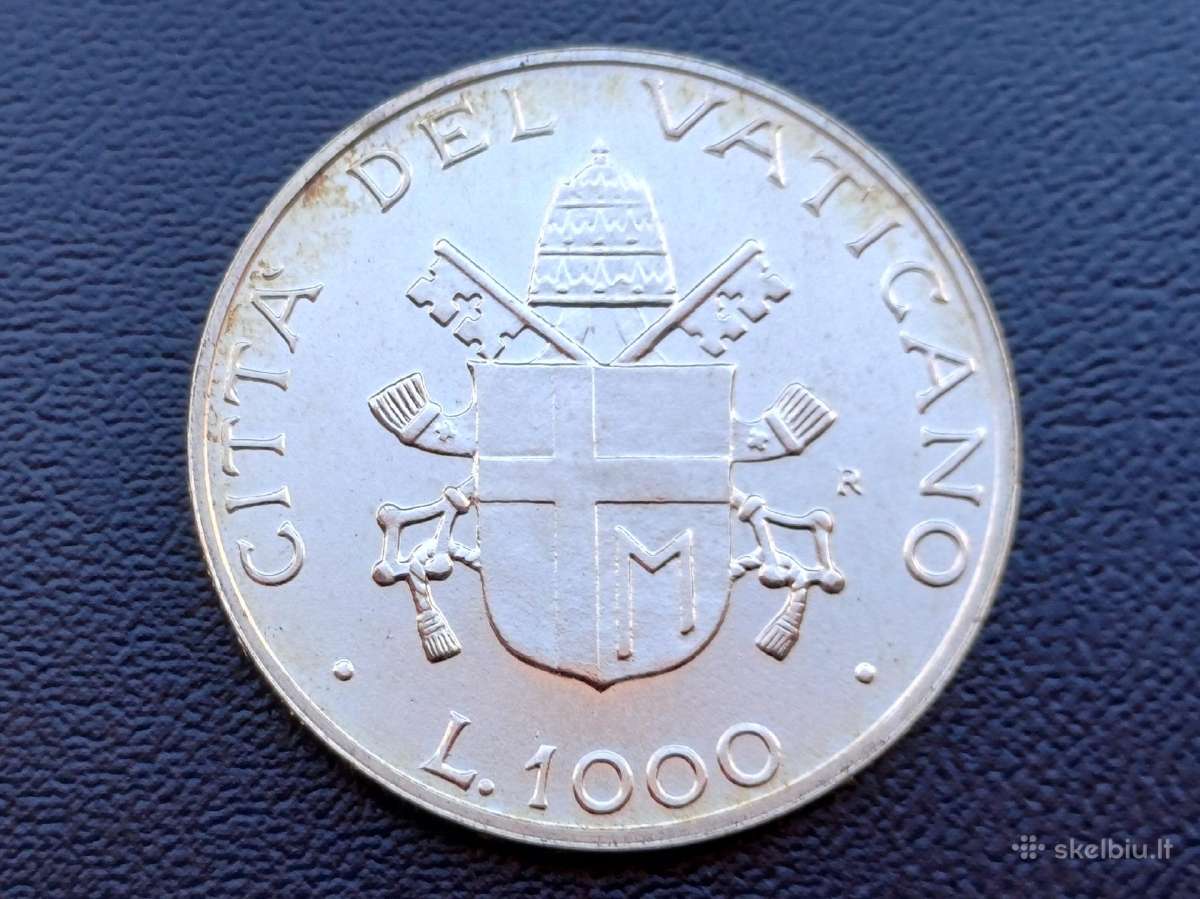 1000 lirų 1987m. Vatikanas sidabras 835 unc