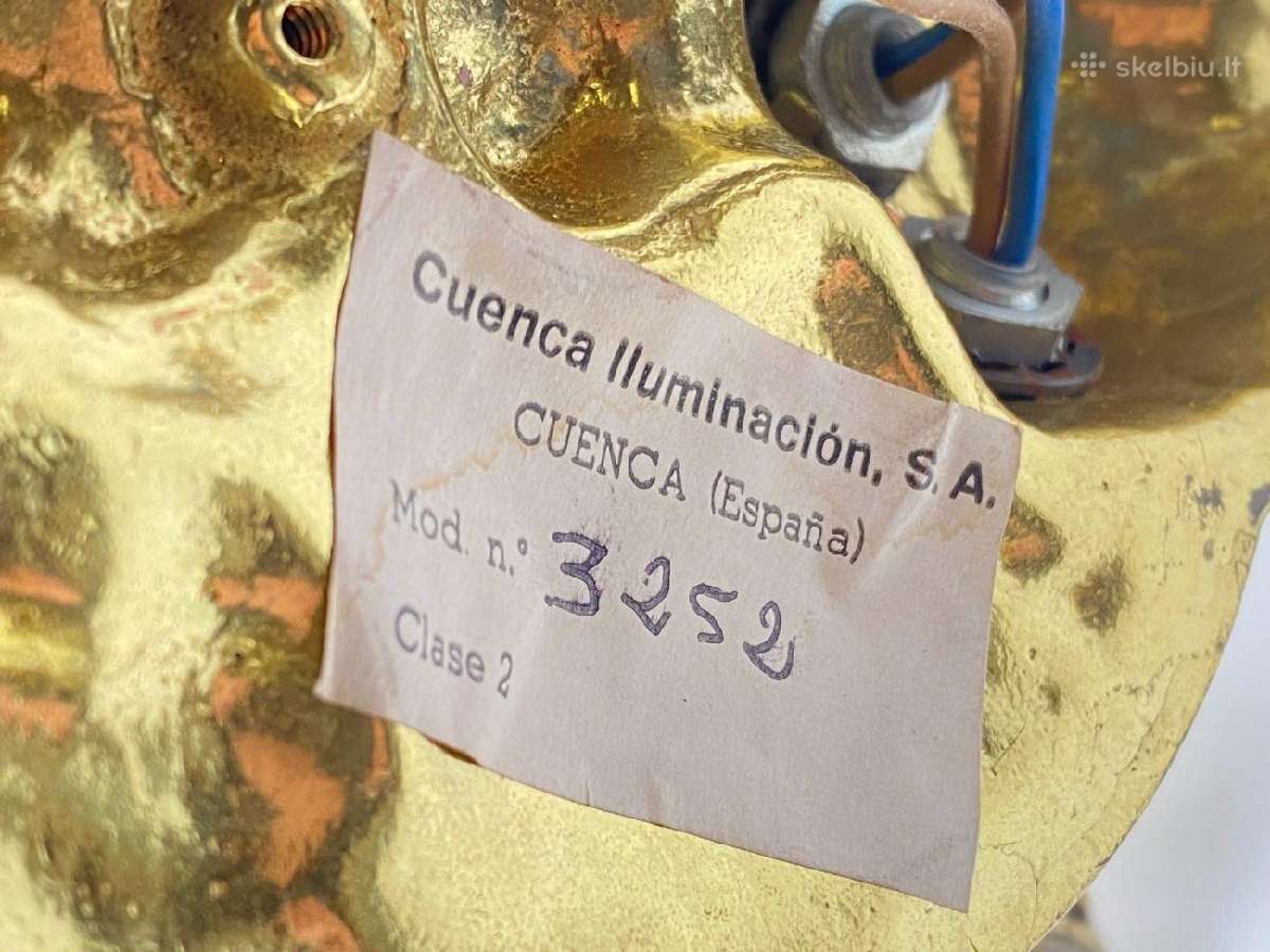 Žalvarinis trijų šakų sieninis šviestuvas - nuotraukos Nr. 15