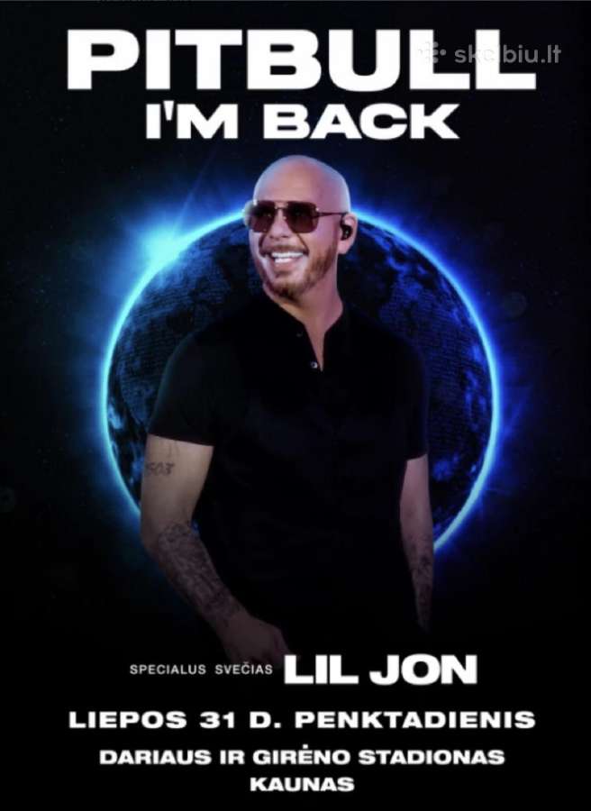 Bilietas į Pitbull koncertą