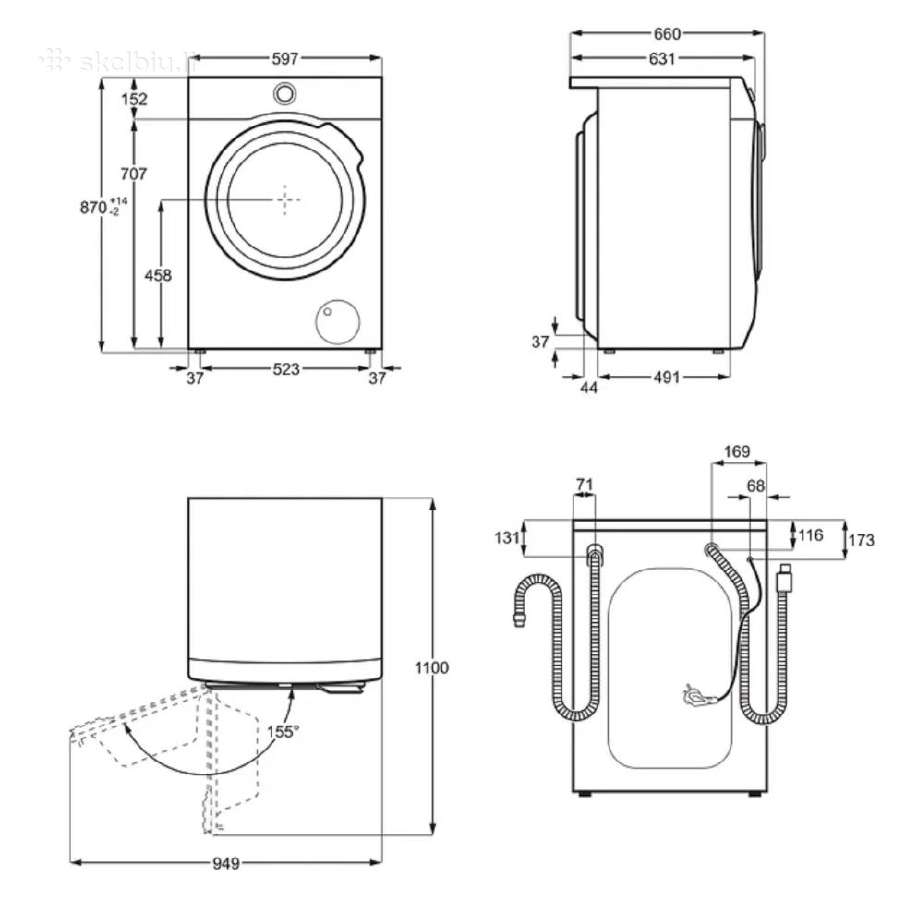 Skalbyklė / Džiovyklė Electrolux 900 9/6kg B - nuotraukos Nr. 18