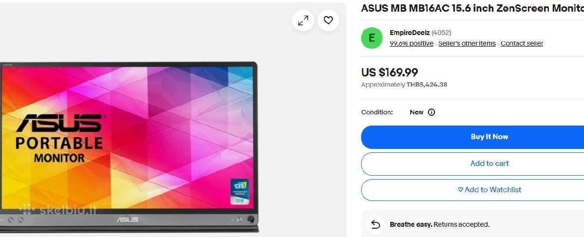 Asus Mb16ac portable monitor