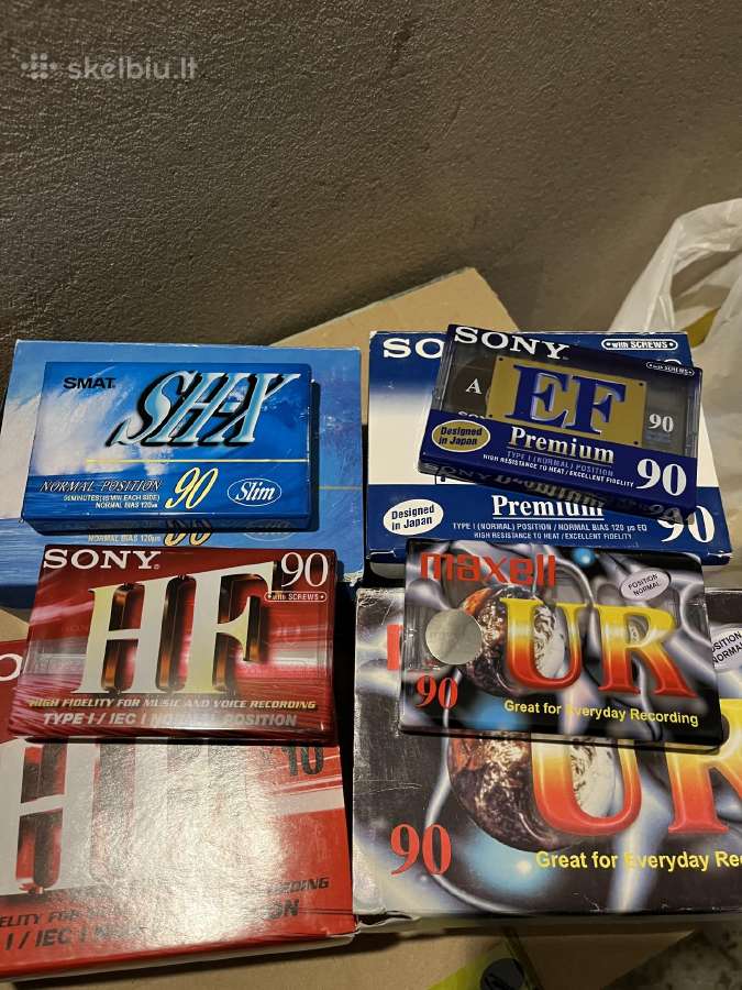 Naujos Sony Maxell ir Smat kasetės (Nos)