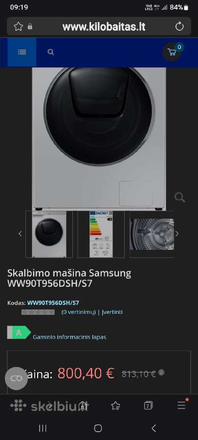 Nauja sugedusi skalbimo mašina dalims
