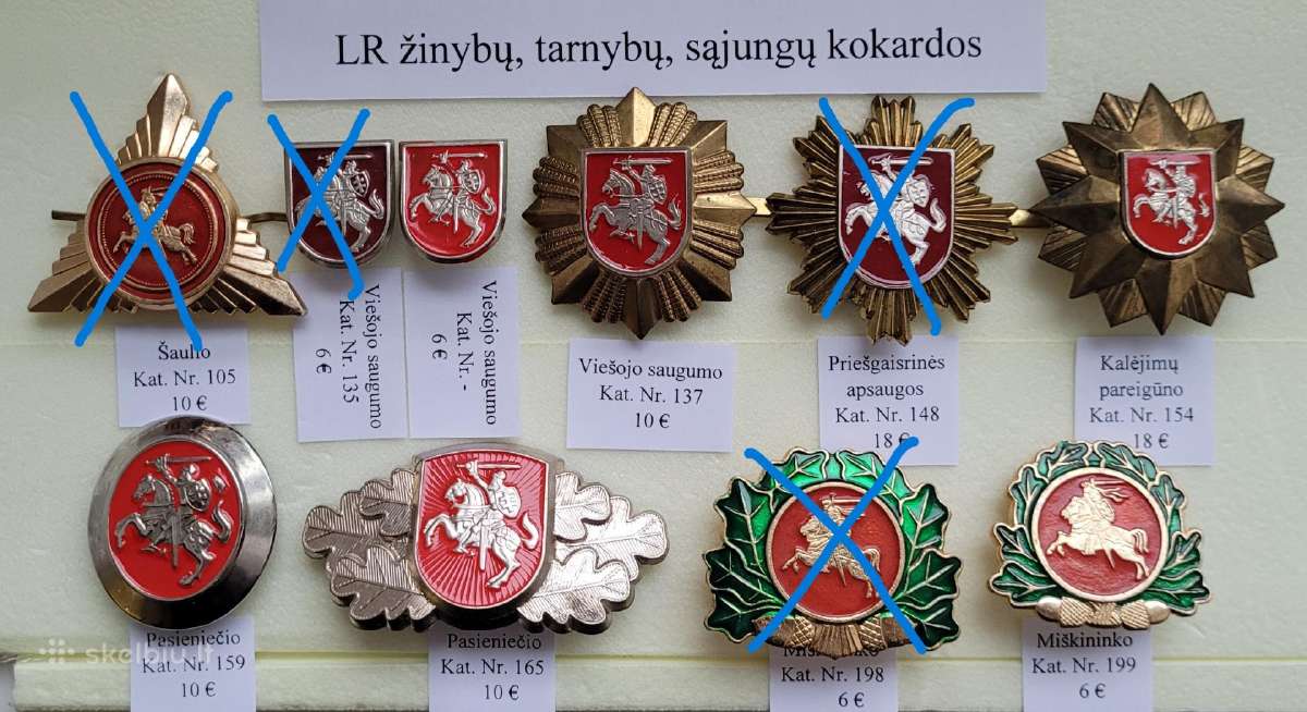 Lietuvos žinybų, tarnybų, sąjungų kokardos