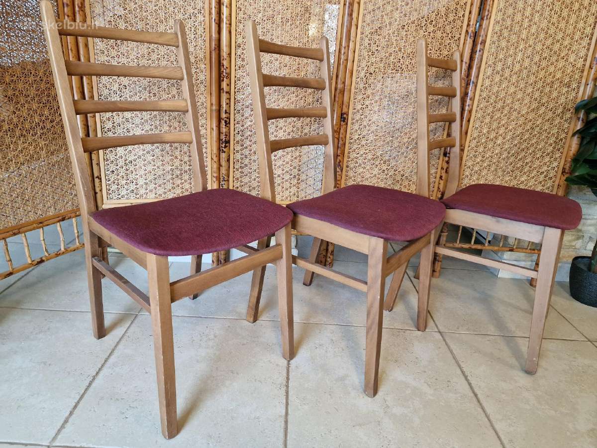 Vintažinės mid century bukmedžio kėdės - nuotraukos Nr. 3