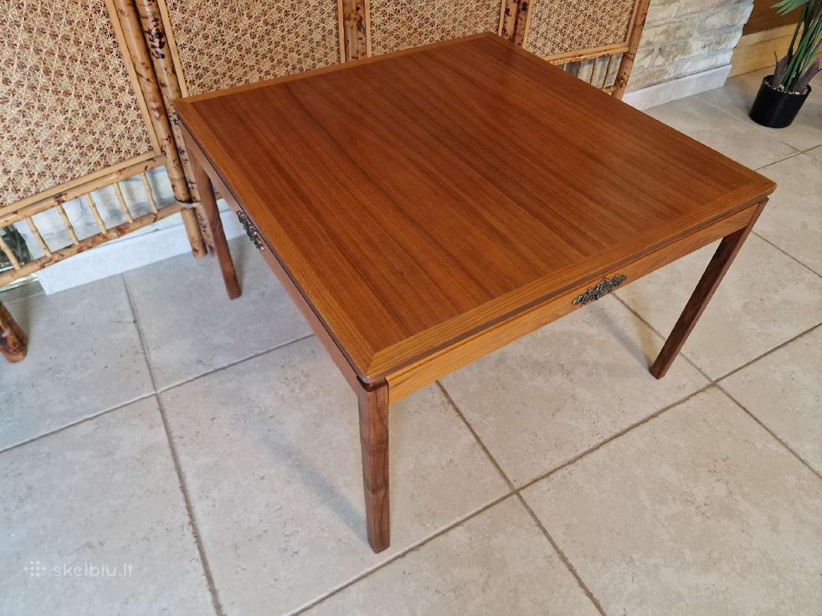 Vintažinis mid century tikmedžio kavos staliukas - nuotraukos Nr. 5