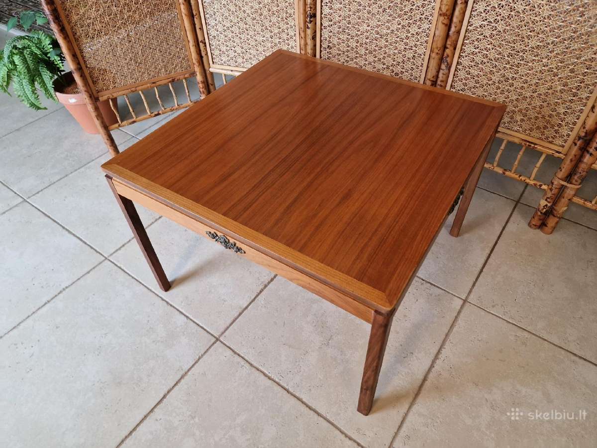 Vintažinis mid century tikmedžio kavos staliukas - nuotraukos Nr. 8