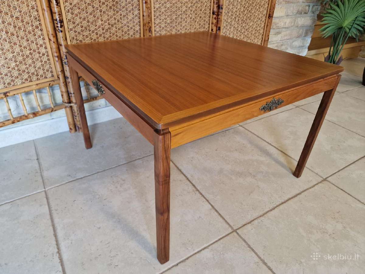 Vintažinis mid century tikmedžio kavos staliukas - nuotraukos Nr. 10