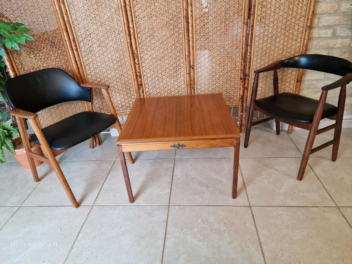 Vintažinis mid century tikmedžio kavos staliukas - nuotraukos Nr. 13