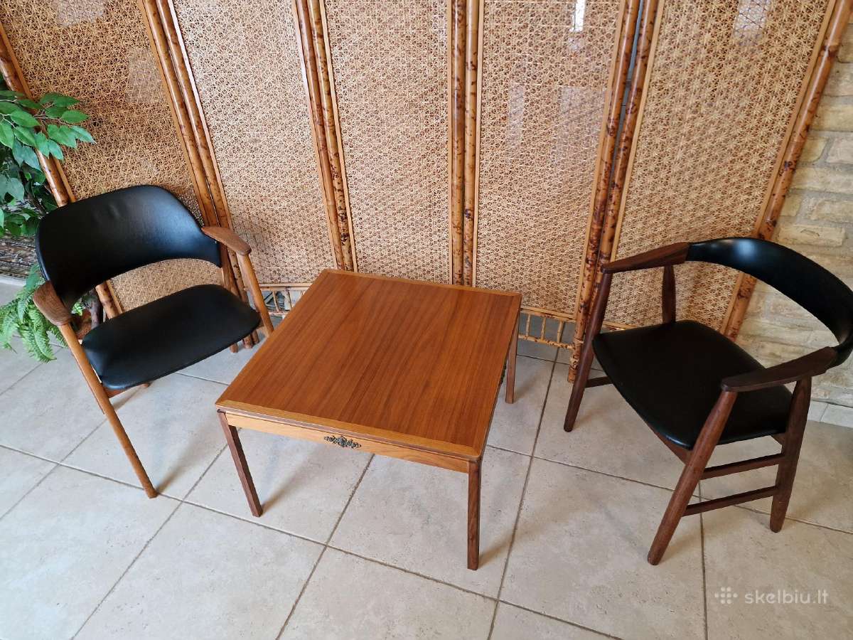 Vintažinis mid century tikmedžio kavos staliukas - nuotraukos Nr. 19