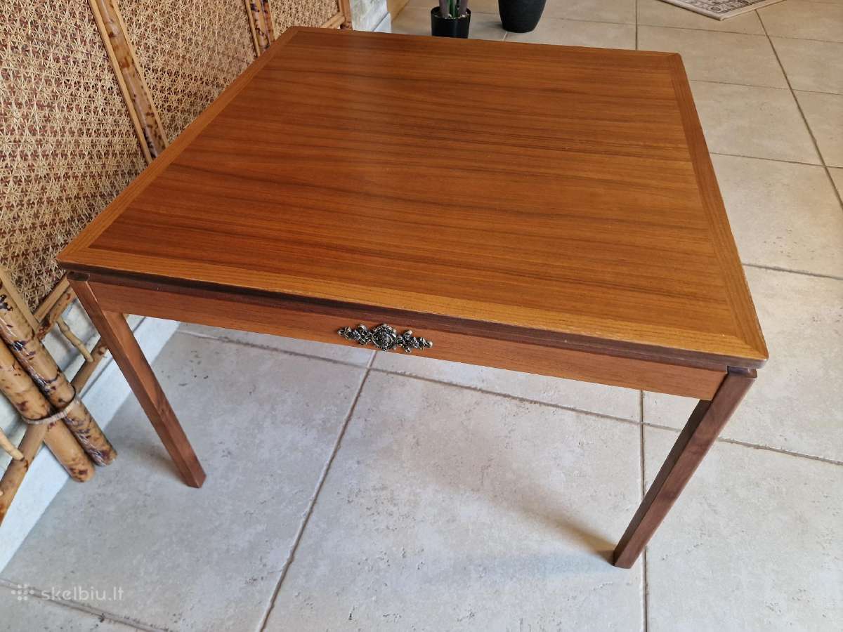 Vintažinis mid century tikmedžio kavos staliukas - nuotraukos Nr. 26