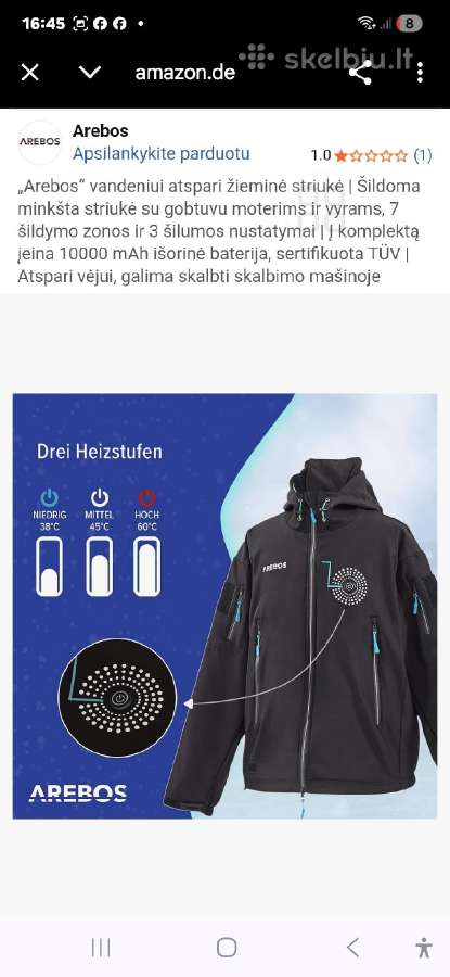 Šildomas Juodas džemperis XL Dydžio - nuotraukos Nr. 2