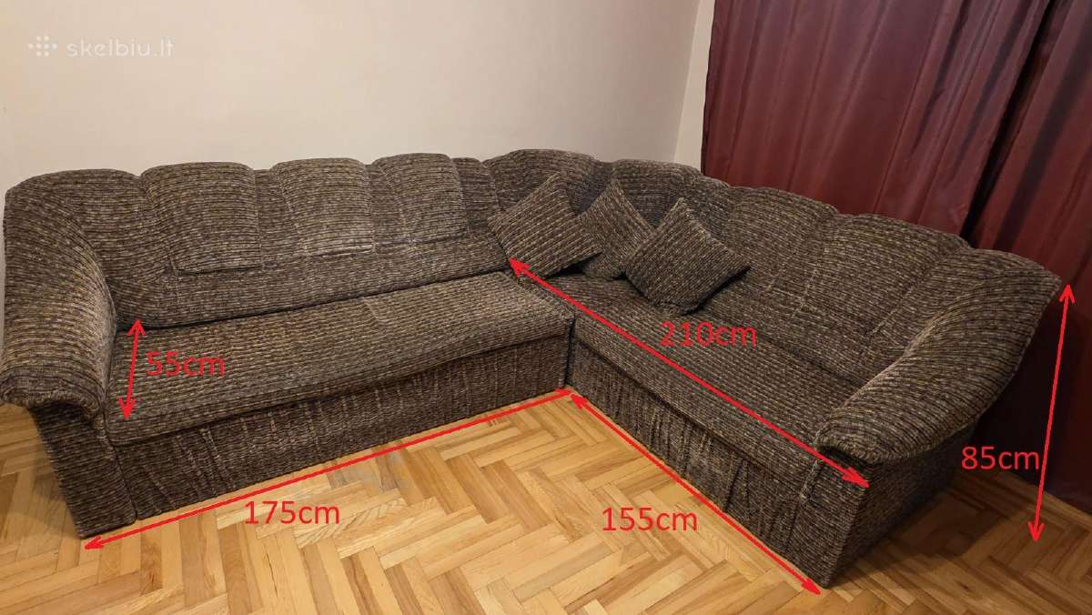 Parduodamas minkštas kampas