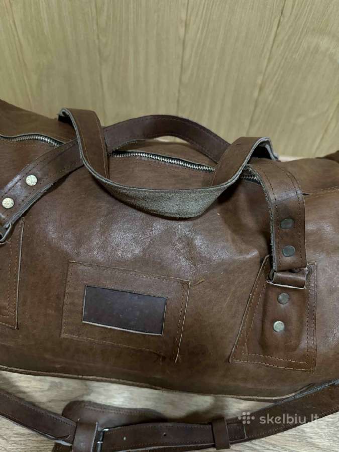 Vintazine tikros odos rankų darbo talpi tašė - nuotraukos Nr. 2