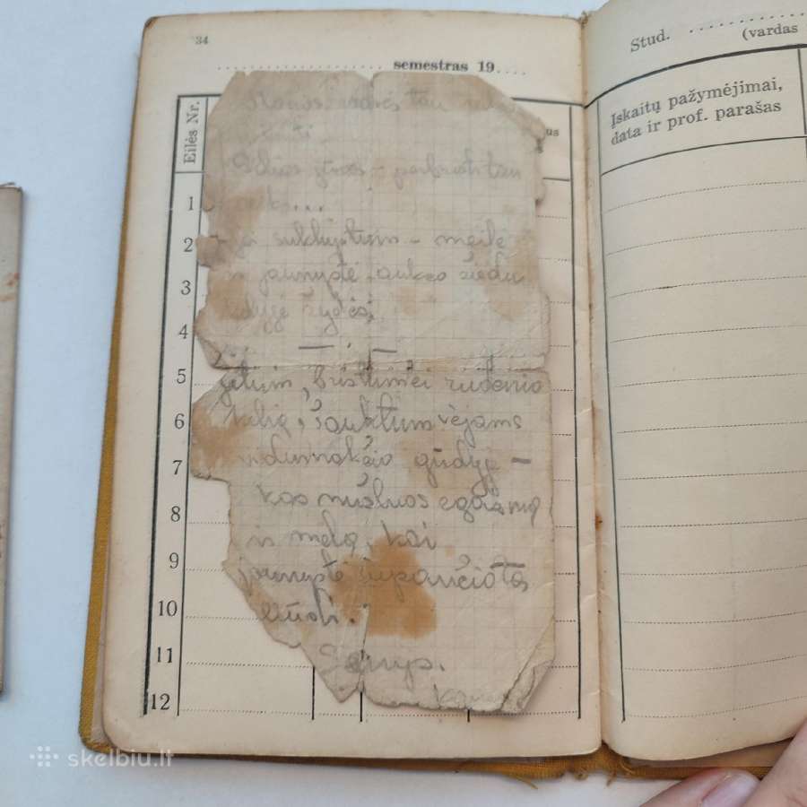 Tarpukario Vdu studijų knygelė ir liudijimas 1940 - nuotraukos Nr. 4