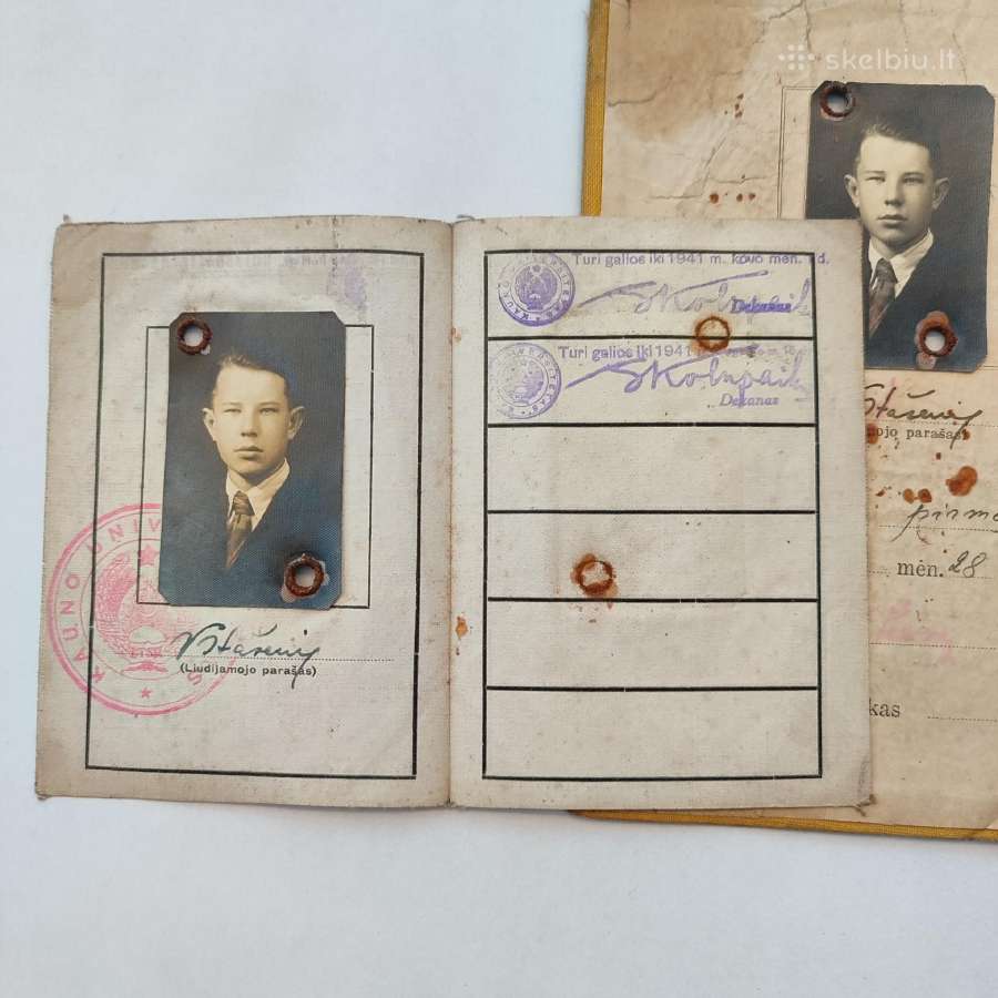 Tarpukario Vdu studijų knygelė ir liudijimas 1940 - nuotraukos Nr. 9