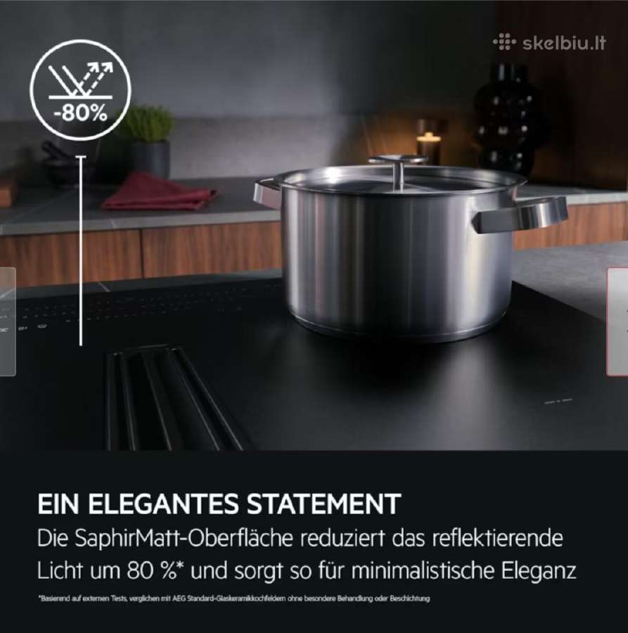 Aeg Xub6845as Combohob Black Matt 80cm - nuotraukos Nr. 16