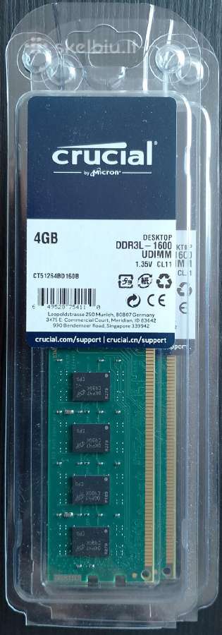 Ddr3l Crucial 4gb x2