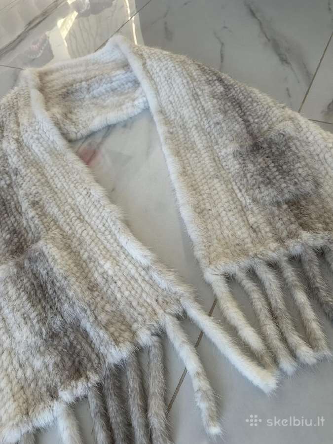 Megztos norkos (audinės) kailio šalikas - nuotraukos Nr. 4
