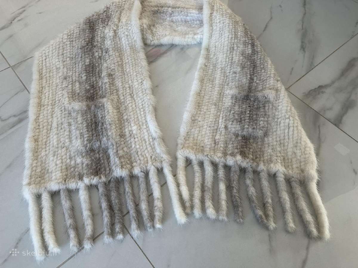 Megztos norkos (audinės) kailio šalikas - nuotraukos Nr. 5
