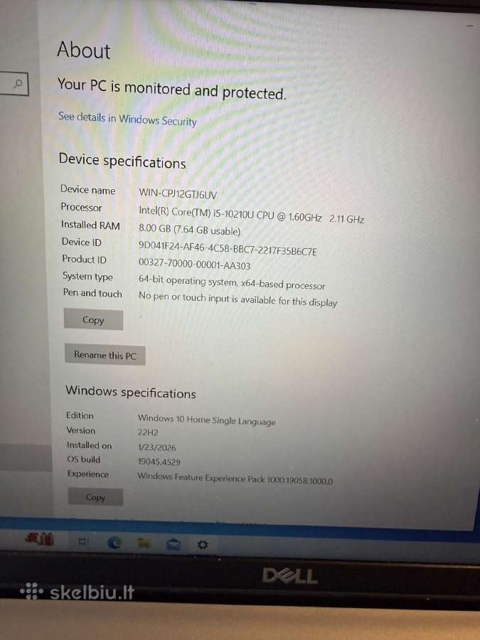 Dell Latitude 5510 i5-10210u 8gb 256gb SSD 15 F-HD - nuotraukos Nr. 3