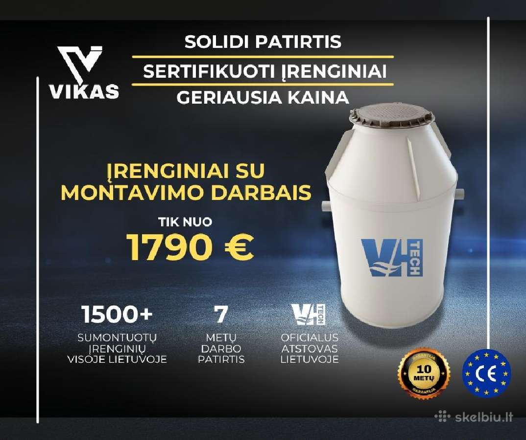 Nuotekų valymo įrenginiai su montavimu nuo 1790 €