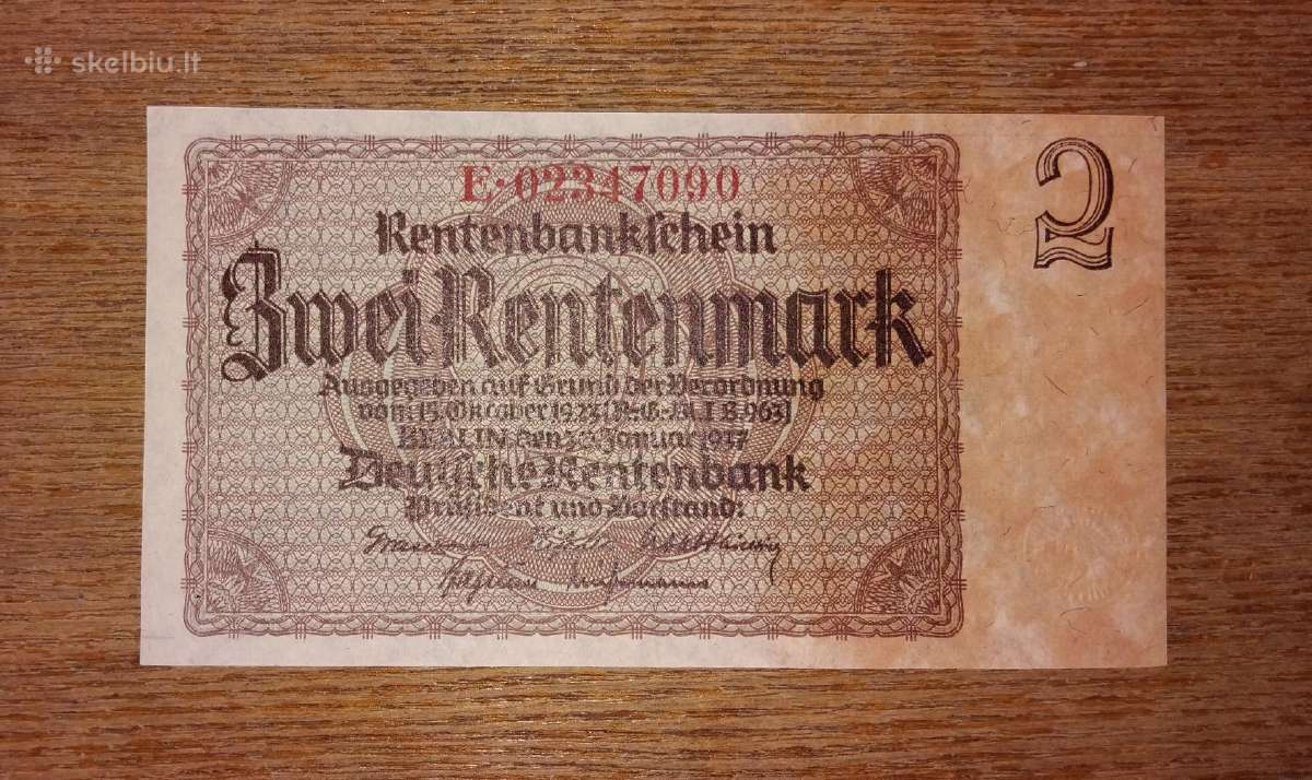 Vokietijos 2 rentenmark banknotas