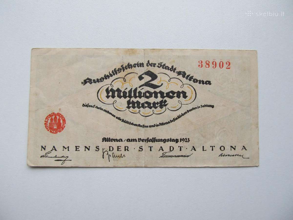 2 milijonai markiu , Altona Vokietija , 1923