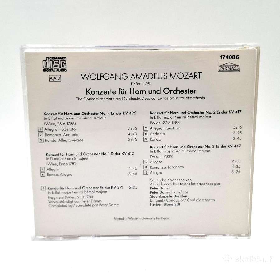 Mozart - Peter Damm, Staatskapelle Dresden (CD) - nuotraukos Nr. 2