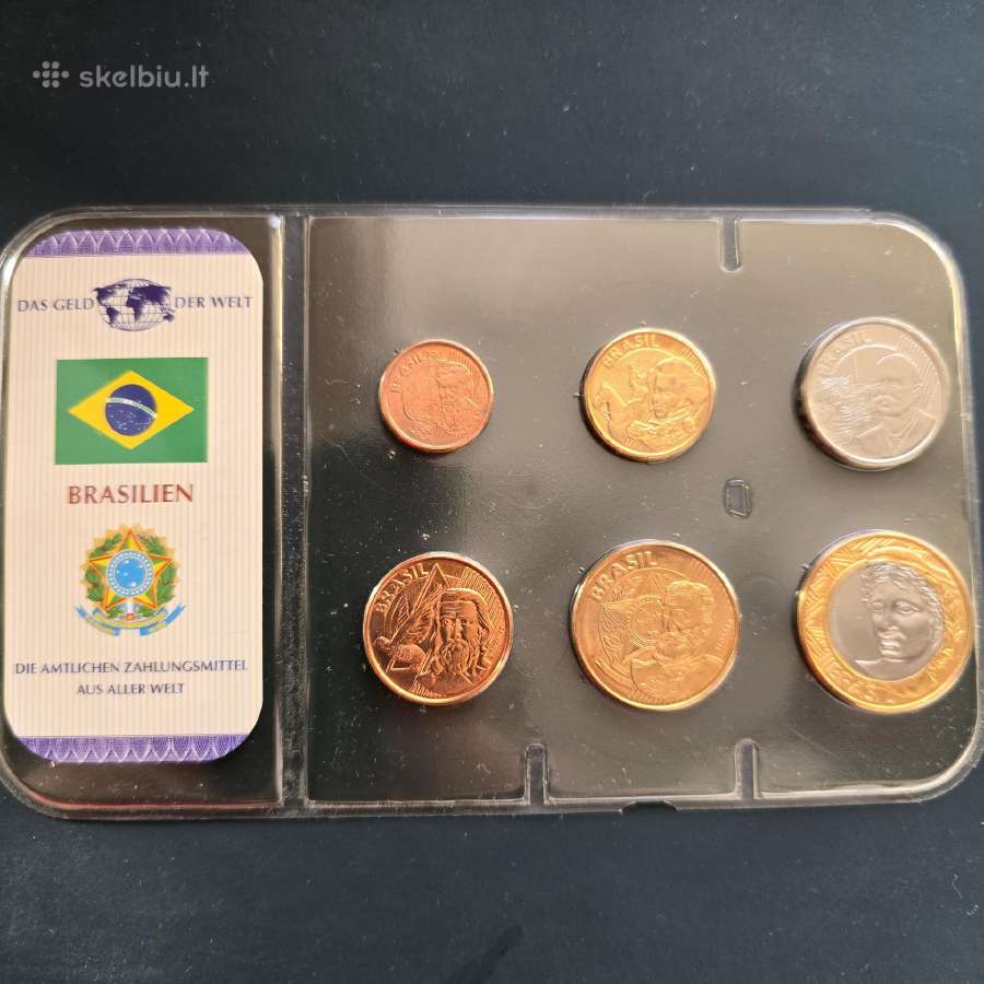Brazilija 2004-07 apyvart. monetų rinkinys Unc