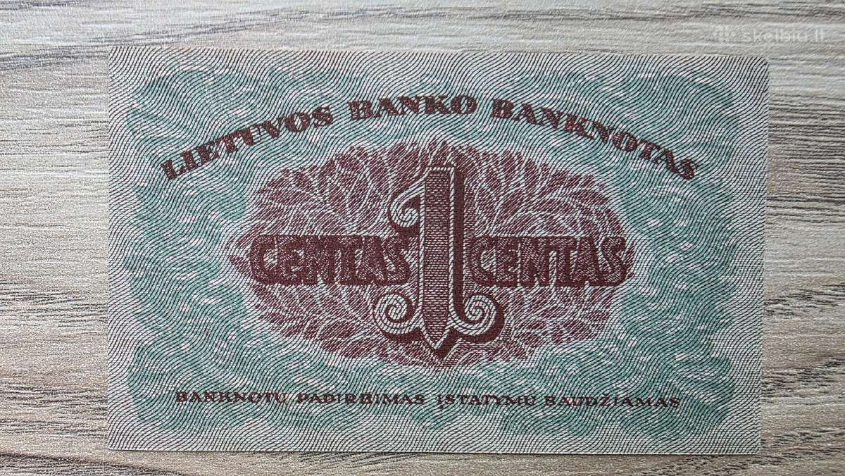 1922 metų 1 smetoniškas centas - nuotraukos Nr. 2