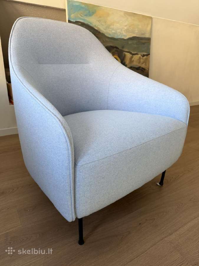 Vilnos audinio minimalistinis fotelis
