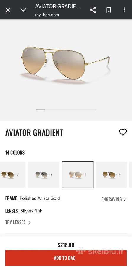 Ray-ban Aviator Gradient saulės akiniai - nuotraukos Nr. 4