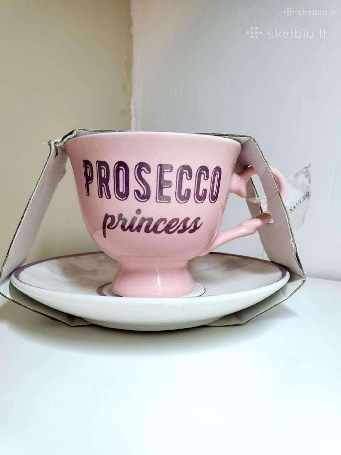 Puodelis su lėkštele "Prosecco Princess"