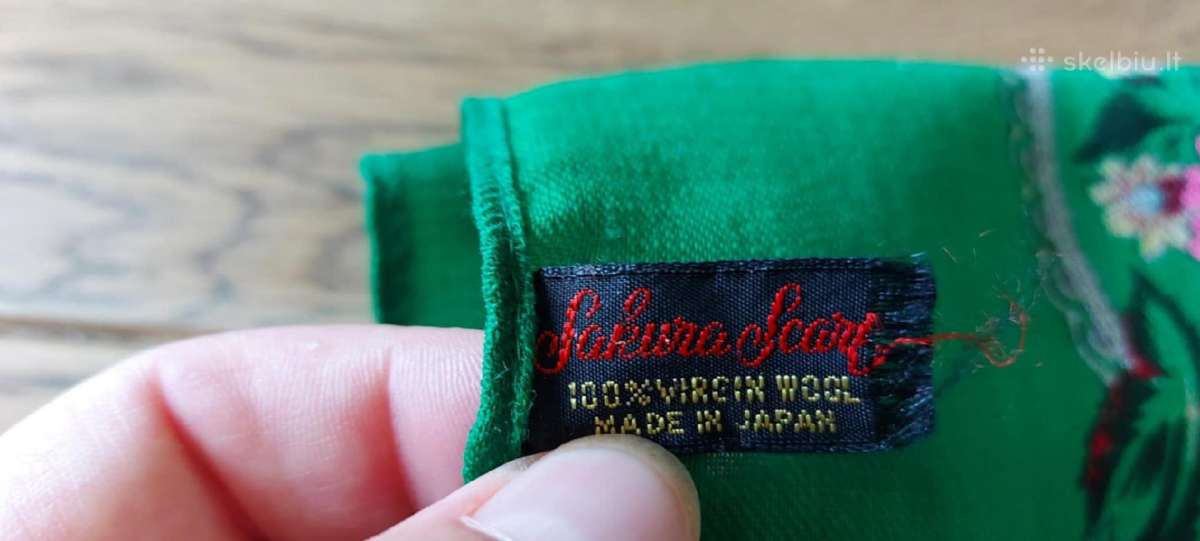 Vintažinė,japoniška skarelė, 100% avies vilna - nuotraukos Nr. 3